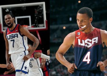 Steph Curry and Kevin Durant with Team USA